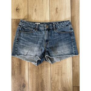 Gap 1969 Maddie Slim Cut Off Denim Shorts Modesto Wash Raw Hem 29 Waist 8/10 Med